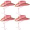 Western Cowboy and Cowgirl Hats for Kids, Pink Sparkly (4 Pack)